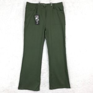 Tapata Womens Pants‎ Flare Leg Green Cozy Stretch Pull On High Rise 12 New